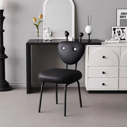 Contemporary Creative Leather & Lambswool Carbon Steel Stainless Steel Ant-Shaped Square Swivel Dining Chair Backrest For Dining Room