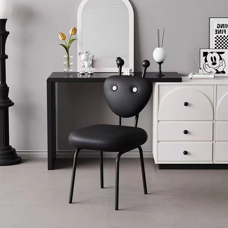 Contemporary Creative Leather & Lambswool Carbon Steel Stainless Steel Ant-Shaped Square Swivel Dining Chair Backrest For Dining Room