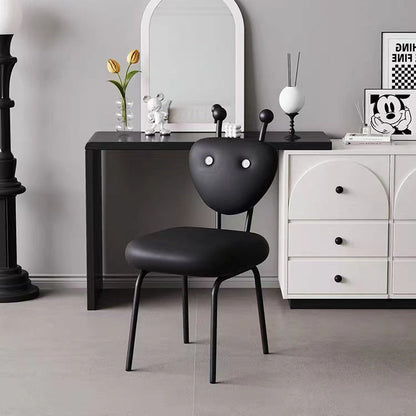 Contemporary Creative Leather & Lambswool Carbon Steel Stainless Steel Ant-Shaped Square Swivel Dining Chair Backrest For Dining Room