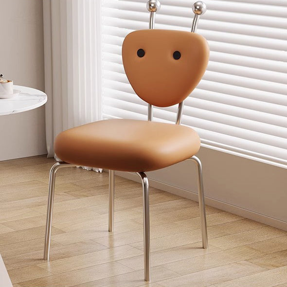 Contemporary Creative Leather & Lambswool Carbon Steel Stainless Steel Ant-Shaped Square Swivel Dining Chair Backrest For Dining Room