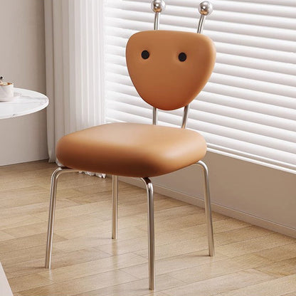 Contemporary Creative Leather & Lambswool Carbon Steel Stainless Steel Ant-Shaped Square Swivel Dining Chair Backrest For Dining Room
