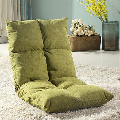 Modern Simplicity Fabric & Cotton Metal Rectangular Checkered Adjustable Backrest Lazy Chair Tatami For Living Room, Bedroom & Bay Window
