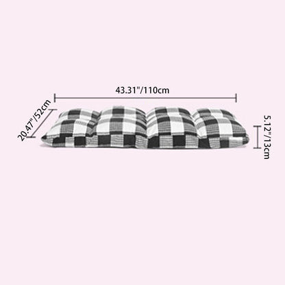 Modern Simplicity Fabric & Cotton Metal Rectangular Checkered Adjustable Backrest Lazy Chair Tatami For Living Room, Bedroom & Bay Window