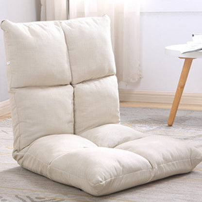 Modern Simplicity Fabric & Cotton Metal Rectangular Checkered Adjustable Backrest Lazy Chair Tatami For Living Room, Bedroom & Bay Window
