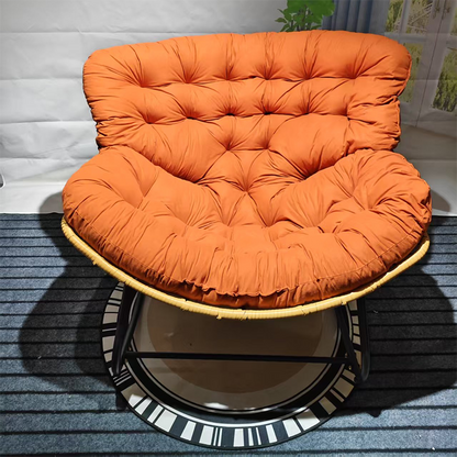 Traditional Farmhouse Weaving Velvet & PE Carbon Steel Nest Rocking Chair With Backrest For Living Room & Bedroom