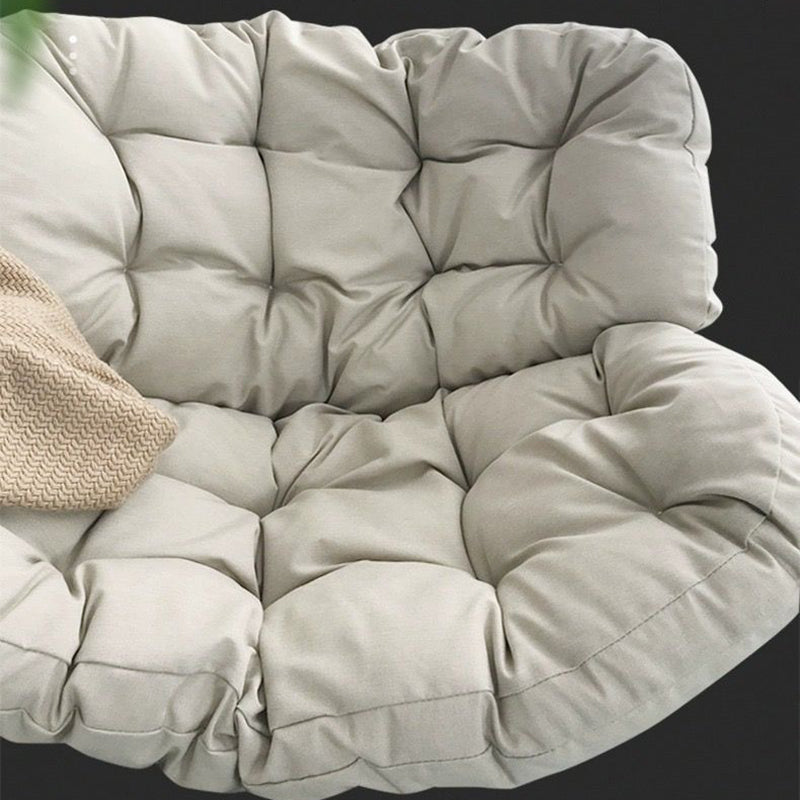 Traditional Farmhouse Weaving Velvet & PE Carbon Steel Nest Rocking Chair With Backrest For Living Room & Bedroom