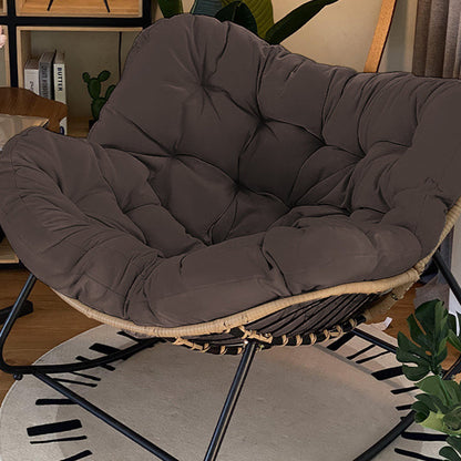 Traditional Farmhouse Weaving Velvet & PE Carbon Steel Nest Rocking Chair With Backrest For Living Room & Bedroom