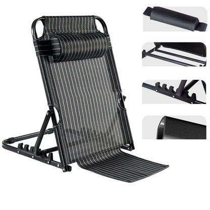 Modern Minimalist Fabric & Steel Rectangular Back Chair With Adjustable Recline & Armrests For Living Room & Bedroom