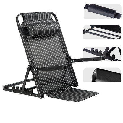 Modern Minimalist Fabric & Steel Rectangular Back Chair With Adjustable Recline & Armrests For Living Room & Bedroom
