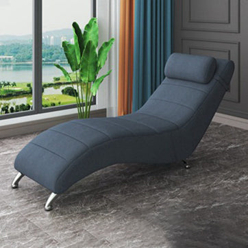 Modern Minimalist Waxed Leather Tech Fabric Wood & Metal Rectangular Recliner With Backrest For Living Room & Bedroom