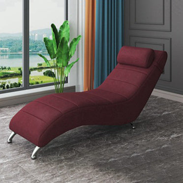 Modern Minimalist Waxed Leather Tech Fabric Wood & Metal Rectangular Recliner With Backrest For Living Room & Bedroom