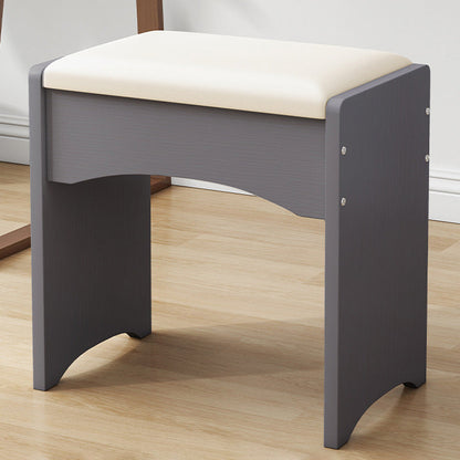 Contemporary Nordic PU Leather & MDF Arch-Style Rectangular Vanity Stool Backless For Bedroom