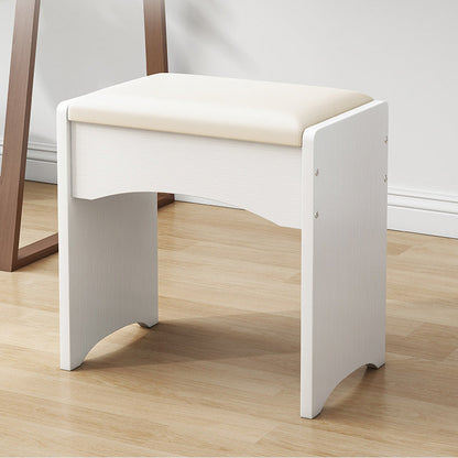 Contemporary Nordic PU Leather & MDF Arch-Style Rectangular Vanity Stool Backless For Bedroom