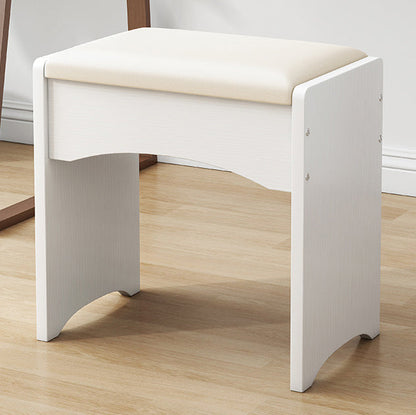 Contemporary Nordic PU Leather & MDF Arch-Style Rectangular Vanity Stool Backless For Bedroom