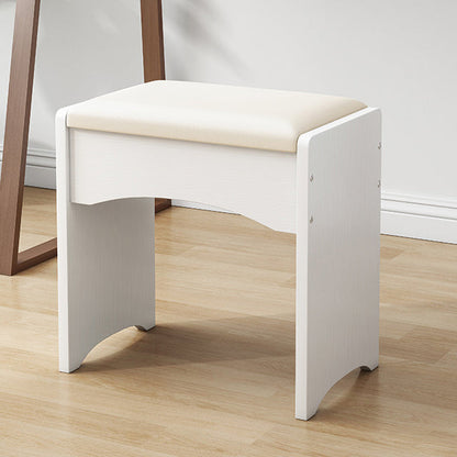 Contemporary Nordic PU Leather & MDF Arch-Style Rectangular Vanity Stool Backless For Bedroom