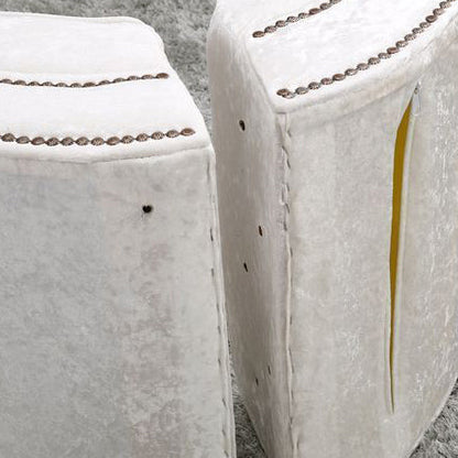 Traditional European Wood Velvet And Leather Curved Chaise Lounge Recliner With Backrest For Living Room And Bedroom