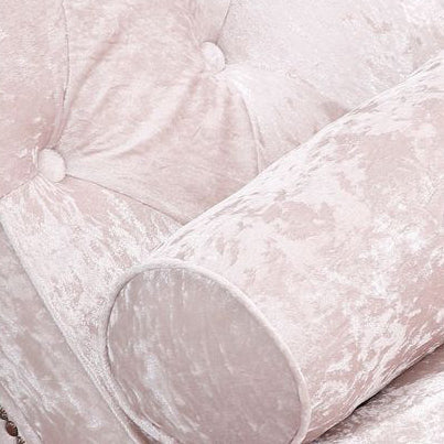 Traditional European Wood Velvet And Leather Curved Chaise Lounge Recliner With Backrest For Living Room And Bedroom