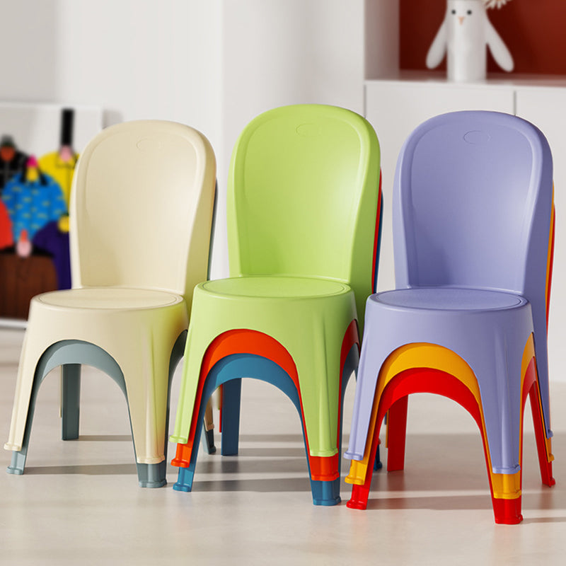 Contemporary Nordic PP Round Stackable Dining Chair With Backrest For Dining Room And Living Room