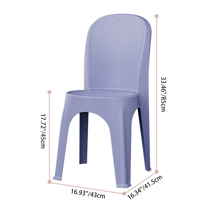 Contemporary Nordic PP Round Stackable Dining Chair With Backrest For Dining Room And Living Room