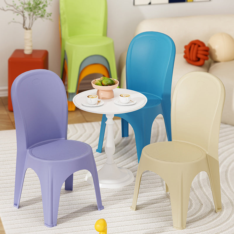 Contemporary Nordic PP Round Stackable Dining Chair With Backrest For Dining Room And Living Room