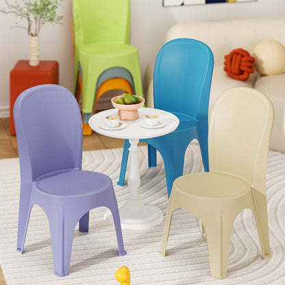 Contemporary Nordic PP Round Stackable Dining Chair With Backrest For Dining Room And Living Room