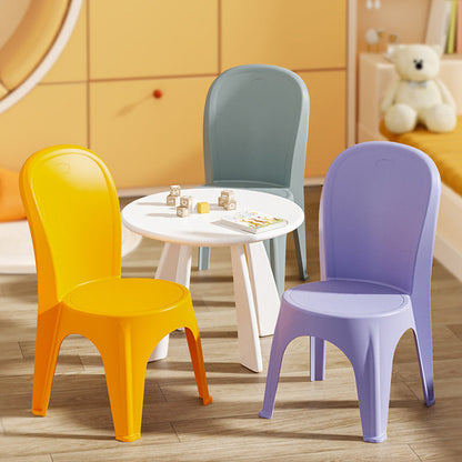 Contemporary Nordic PP Round Stackable Dining Chair With Backrest For Dining Room And Living Room