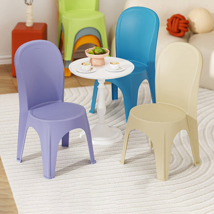 Contemporary Nordic PP Round Stackable Dining Chair With Backrest For Dining Room And Living Room