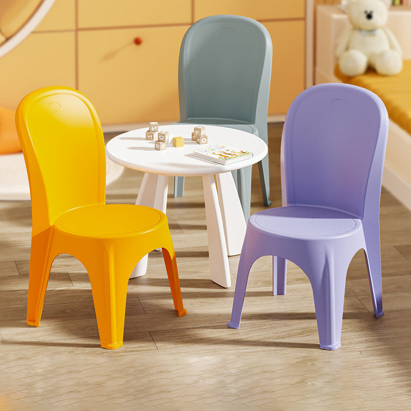 Contemporary Nordic PP Round Stackable Dining Chair With Backrest For Dining Room And Living Room