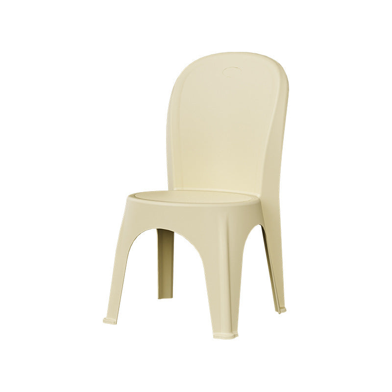 Contemporary Nordic PP Round Stackable Dining Chair With Backrest For Dining Room And Living Room