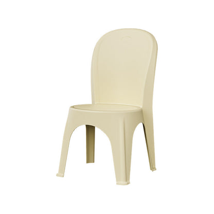 Contemporary Nordic PP Round Stackable Dining Chair With Backrest For Dining Room And Living Room