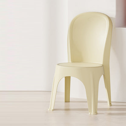 Contemporary Nordic PP Round Stackable Dining Chair With Backrest For Dining Room And Living Room