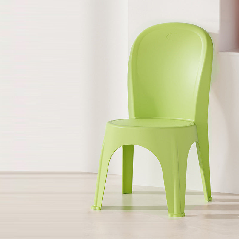 Contemporary Nordic PP Round Stackable Dining Chair With Backrest For Dining Room And Living Room