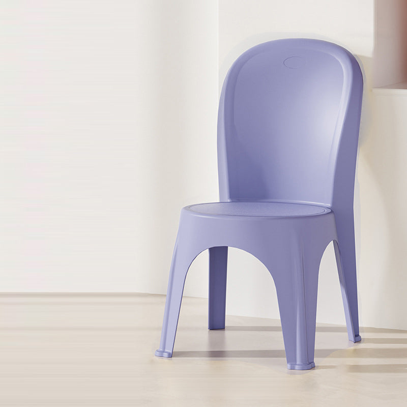 Contemporary Nordic PP Round Stackable Dining Chair With Backrest For Dining Room And Living Room