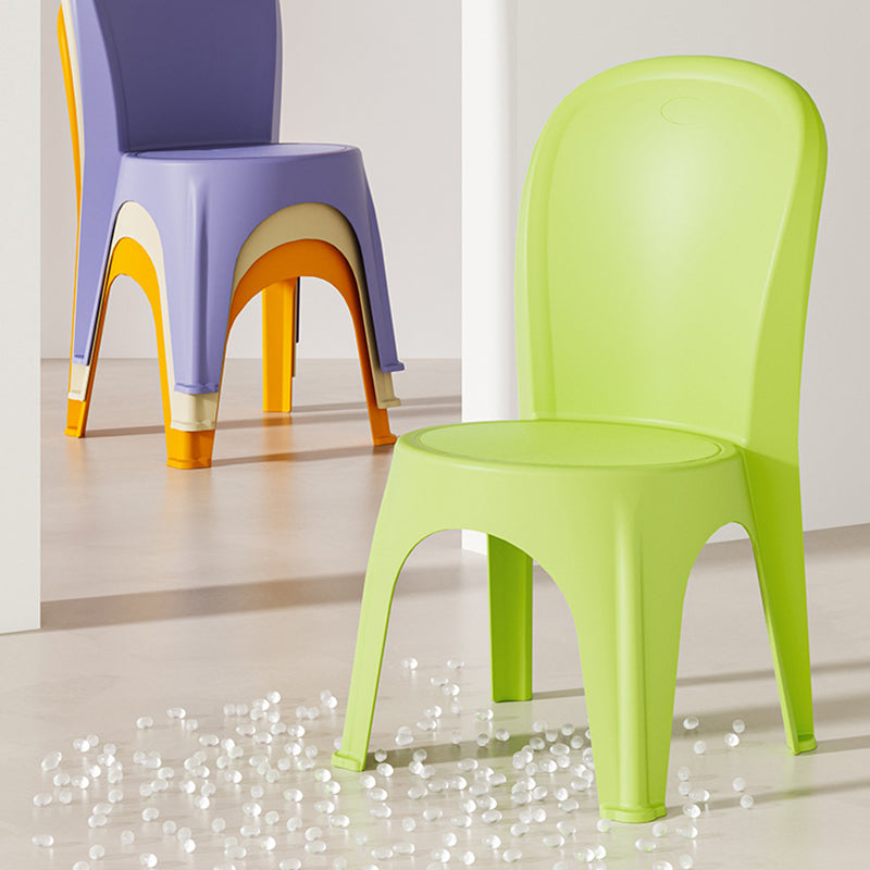 Contemporary Nordic PP Round Stackable Dining Chair With Backrest For Dining Room And Living Room