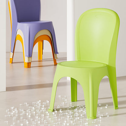 Contemporary Nordic PP Round Stackable Dining Chair With Backrest For Dining Room And Living Room