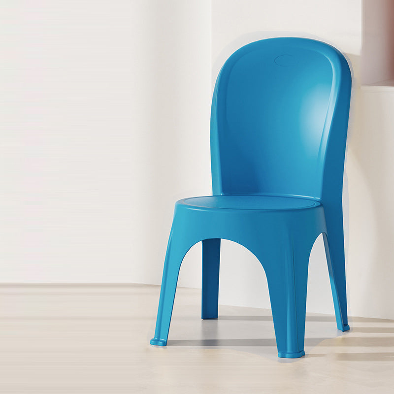 Contemporary Nordic PP Round Stackable Dining Chair With Backrest For Dining Room And Living Room