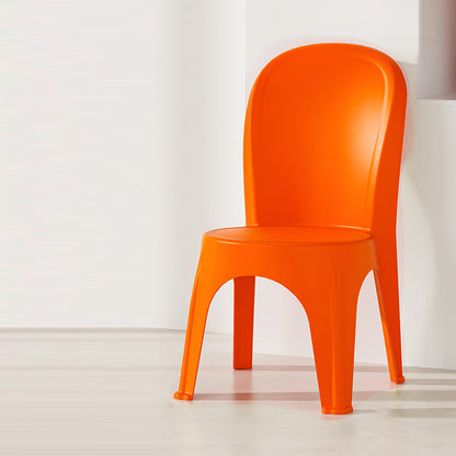 Contemporary Nordic PP Round Stackable Dining Chair With Backrest For Dining Room And Living Room