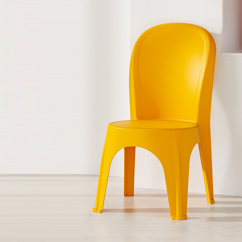 Contemporary Nordic PP Round Stackable Dining Chair With Backrest For Dining Room And Living Room