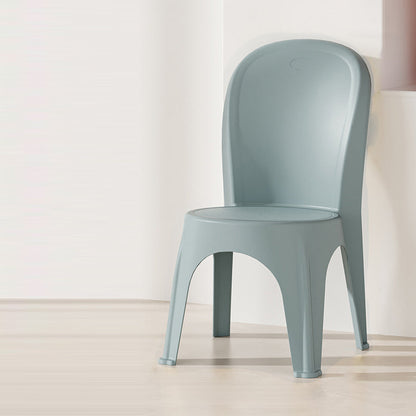 Contemporary Nordic PP Round Stackable Dining Chair With Backrest For Dining Room And Living Room