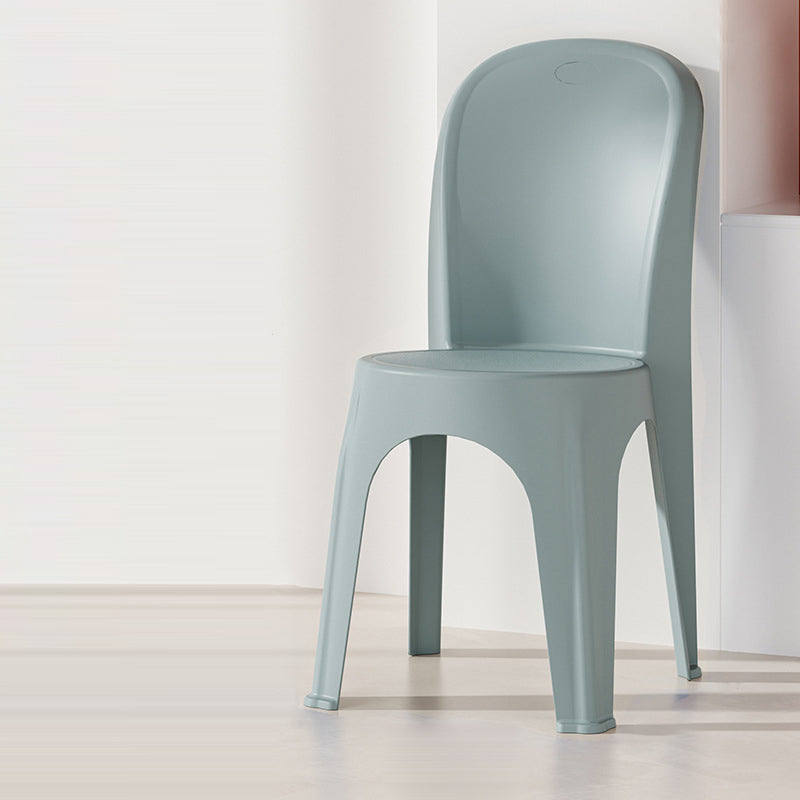 Contemporary Nordic PP Round Stackable Dining Chair With Backrest For Dining Room And Living Room