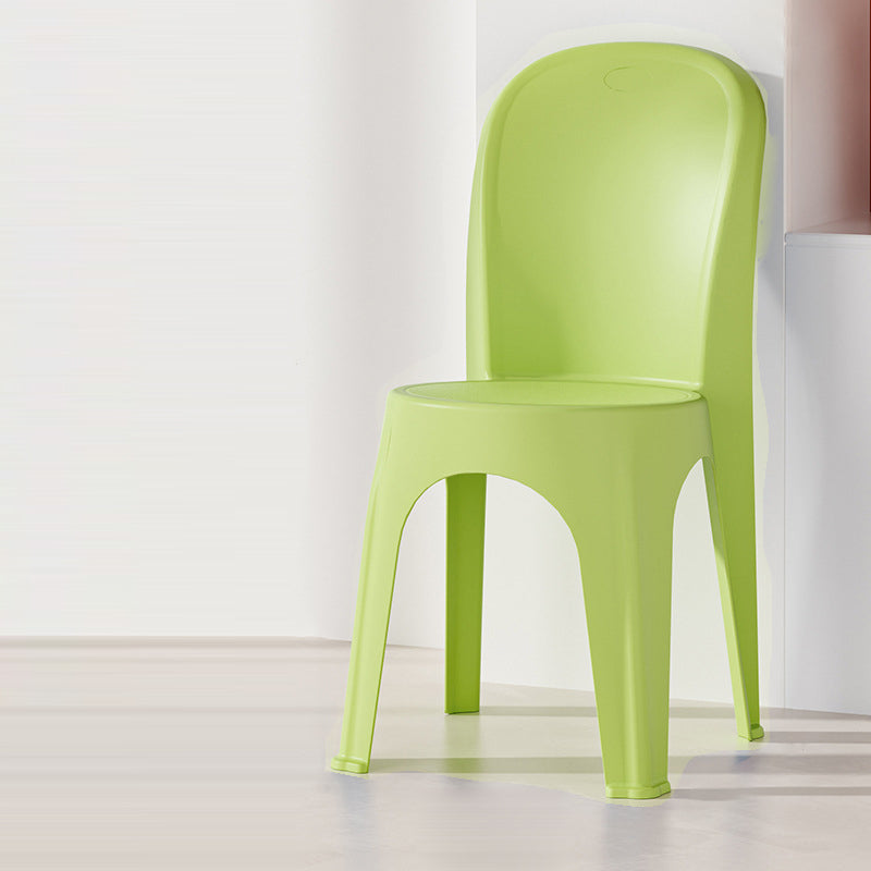 Contemporary Nordic PP Round Stackable Dining Chair With Backrest For Dining Room And Living Room