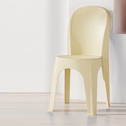 Contemporary Nordic PP Round Stackable Dining Chair With Backrest For Dining Room And Living Room