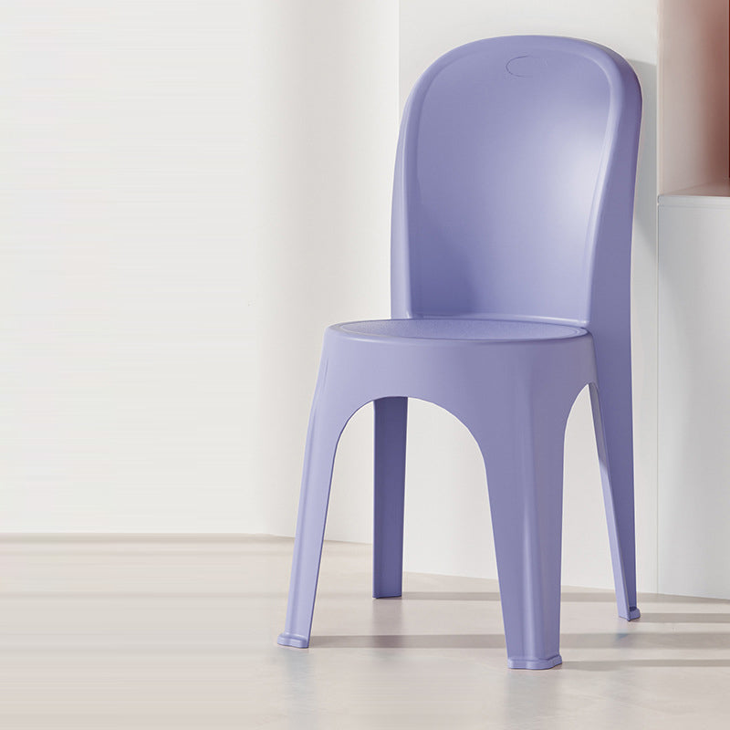 Contemporary Nordic PP Round Stackable Dining Chair With Backrest For Dining Room And Living Room