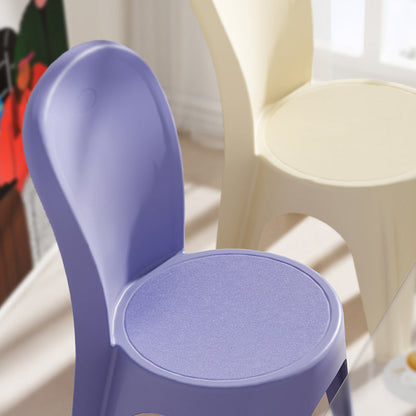 Contemporary Nordic PP Round Stackable Dining Chair With Backrest For Dining Room And Living Room