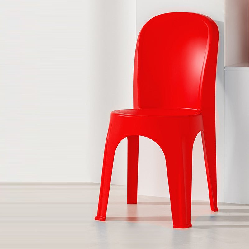 Contemporary Nordic PP Round Stackable Dining Chair With Backrest For Dining Room And Living Room