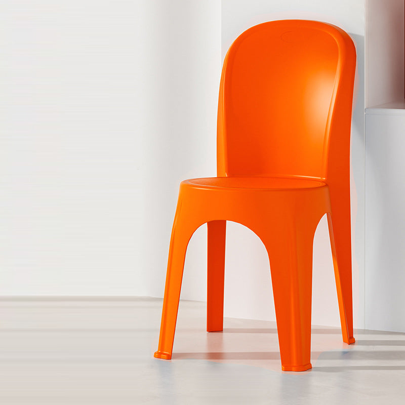 Contemporary Nordic PP Round Stackable Dining Chair With Backrest For Dining Room And Living Room