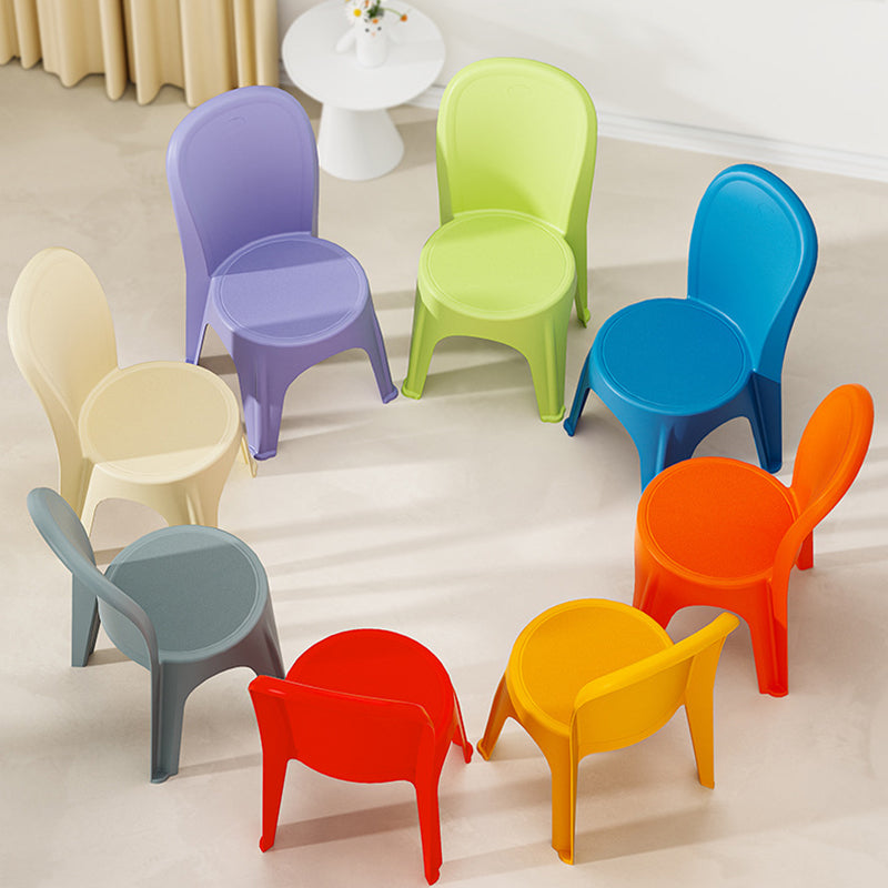 Contemporary Nordic PP Round Stackable Dining Chair With Backrest For Dining Room And Living Room