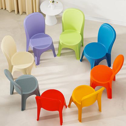 Contemporary Nordic PP Round Stackable Dining Chair With Backrest For Dining Room And Living Room