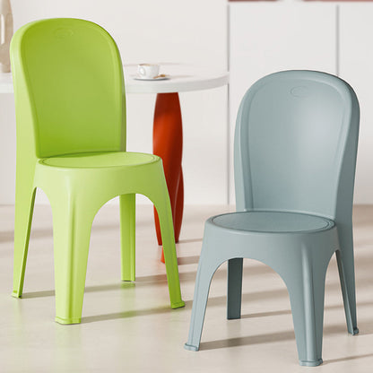 Contemporary Nordic PP Round Stackable Dining Chair With Backrest For Dining Room And Living Room