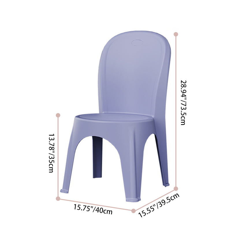 Contemporary Nordic PP Round Stackable Dining Chair With Backrest For Dining Room And Living Room